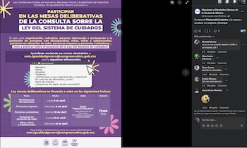 Redes sociales critican que la consulta sobre la Ley del Sistema de Cuidados se realice de manera presencial en el Congreso de la Ciudad de México.