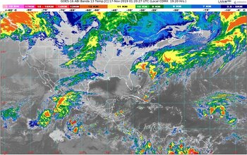 El paso de la lluvia en el territorio mexicano previsto para el domingo 17 de noviembre (Foto: SMN)