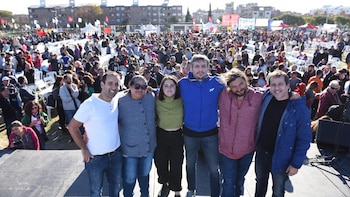 Juan Grabois, con Máximo Kirchner,