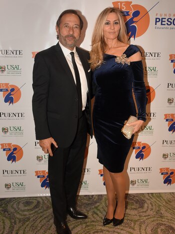 Guillermo Francella y Marynés Breña en una gala solidaria en 2018
