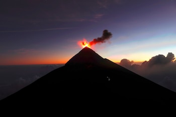 Vista del volcán de Fuego