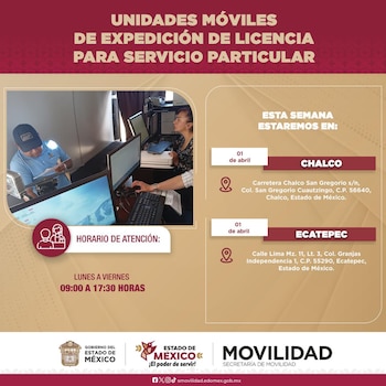 Unidades móviles en el Edomex ()X@SEMOV_Edomex