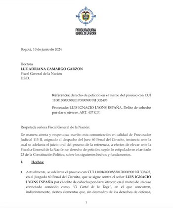 El procurador judicial envió una