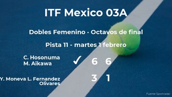 Las tenistas Hosonuma y Aikawa