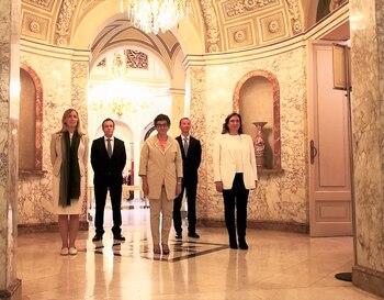 07-06-2021 La ministra de Asuntos Exteriores, Arancha González Laya; la consellera de Acción Exterior de la Generalitat, Victòria Alsina, y la alcaldesa de Barcelona, Ada Colau, en el 20 aniversario de Casa Asia
CATALUÑA ESPAÑA EUROPA BARCELONA POLÍTICA