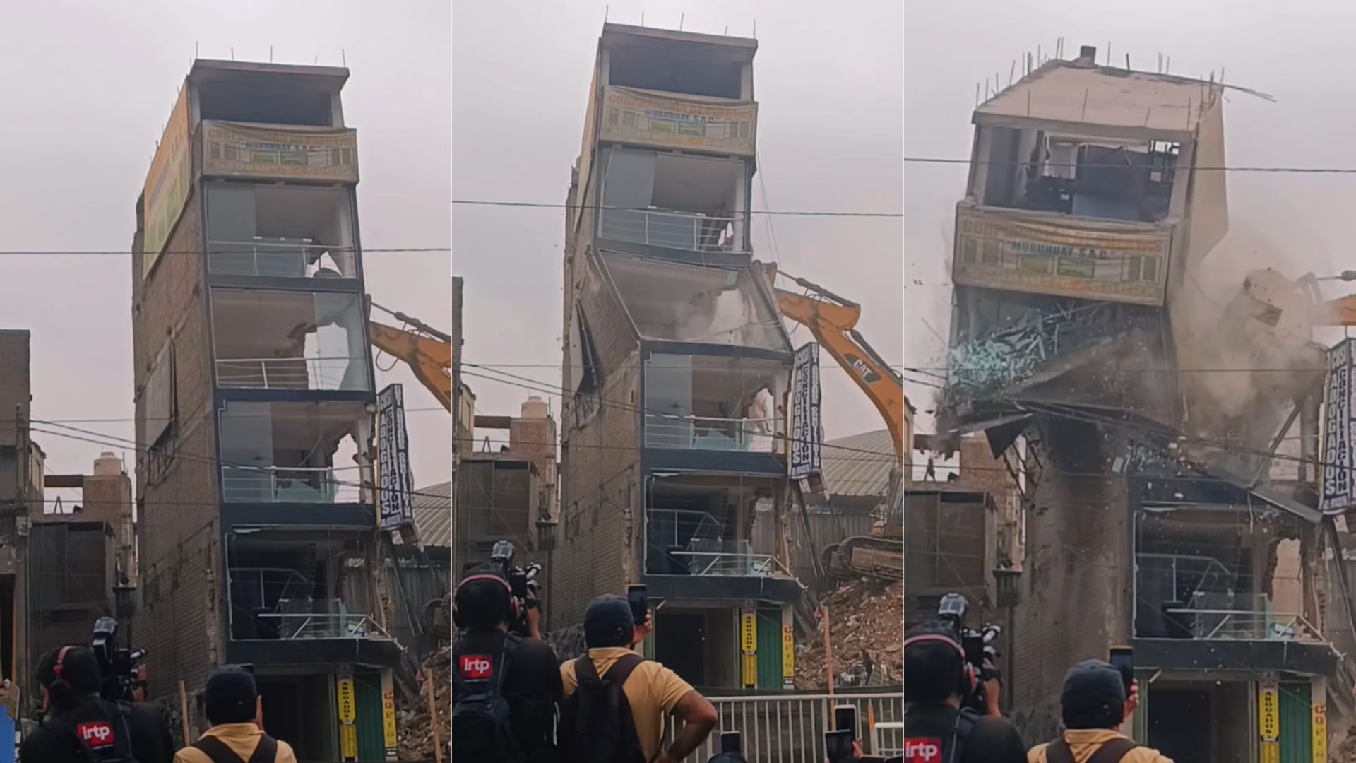 La comuna limeña informó que las estructuras demolidas no contaban con licencia y representaban un riesgo ante un eventual sismo. (Foto composición: Infobae Perú/TIKTOK: @richardtaipe)