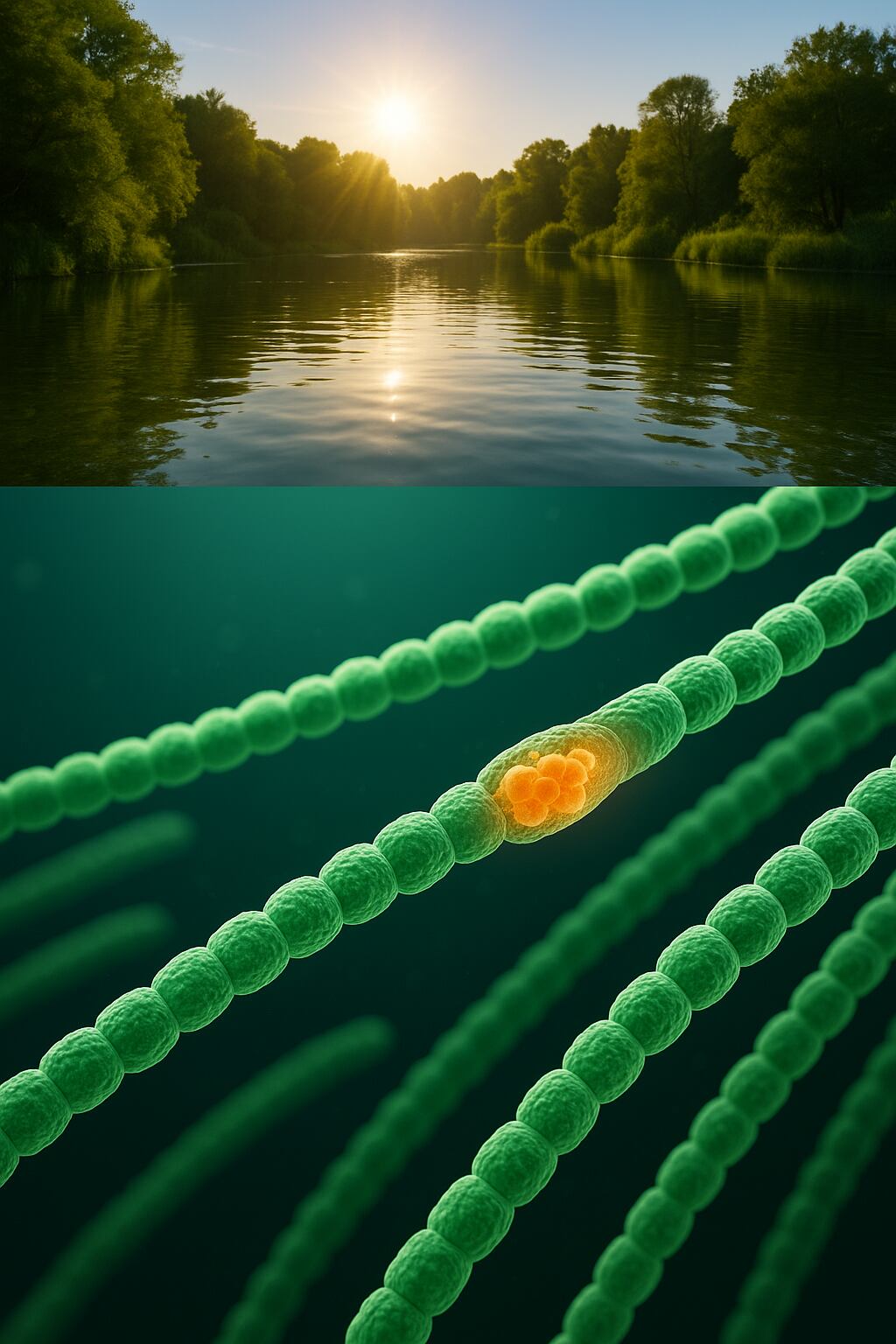 El mecanismo de protección de las cianobacterias regula la absorción de energía solar y previene daños internos por exceso de luz (Imagen Ilustrativa Infobae)