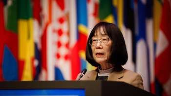 La presidenta del TPI, Tomoko Akane, apela al apoyo del Gobierno japonés tras las sanciones de EEUU
