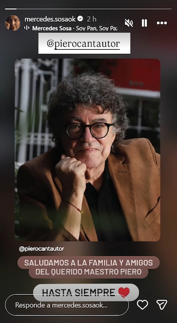 Las redes oficiales de Mercedes Sosa evocaron el histórico dúo que la artista conformó con Piero tras su regreso del exilio en 1982