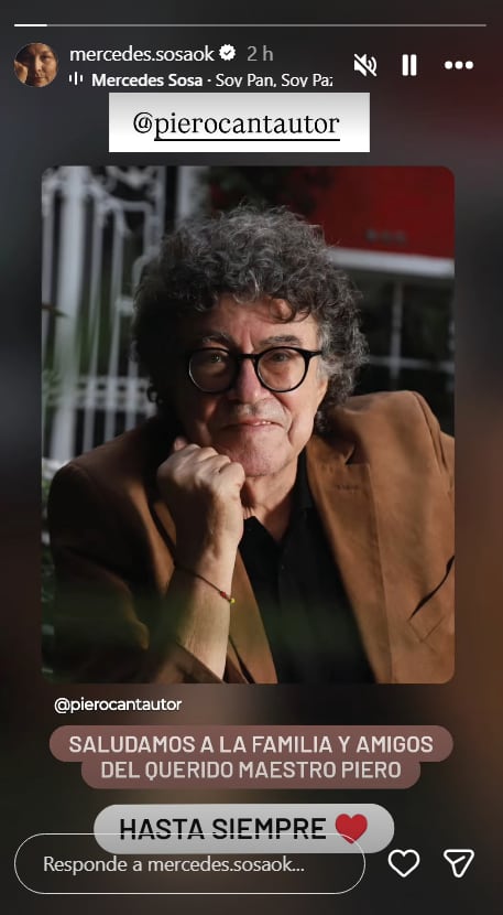 Las redes oficiales de Mercedes Sosa evocaron el histórico dúo que la artista conformó con Piero tras su regreso del exilio en 1982