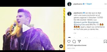 Post en Instagram de Pipe