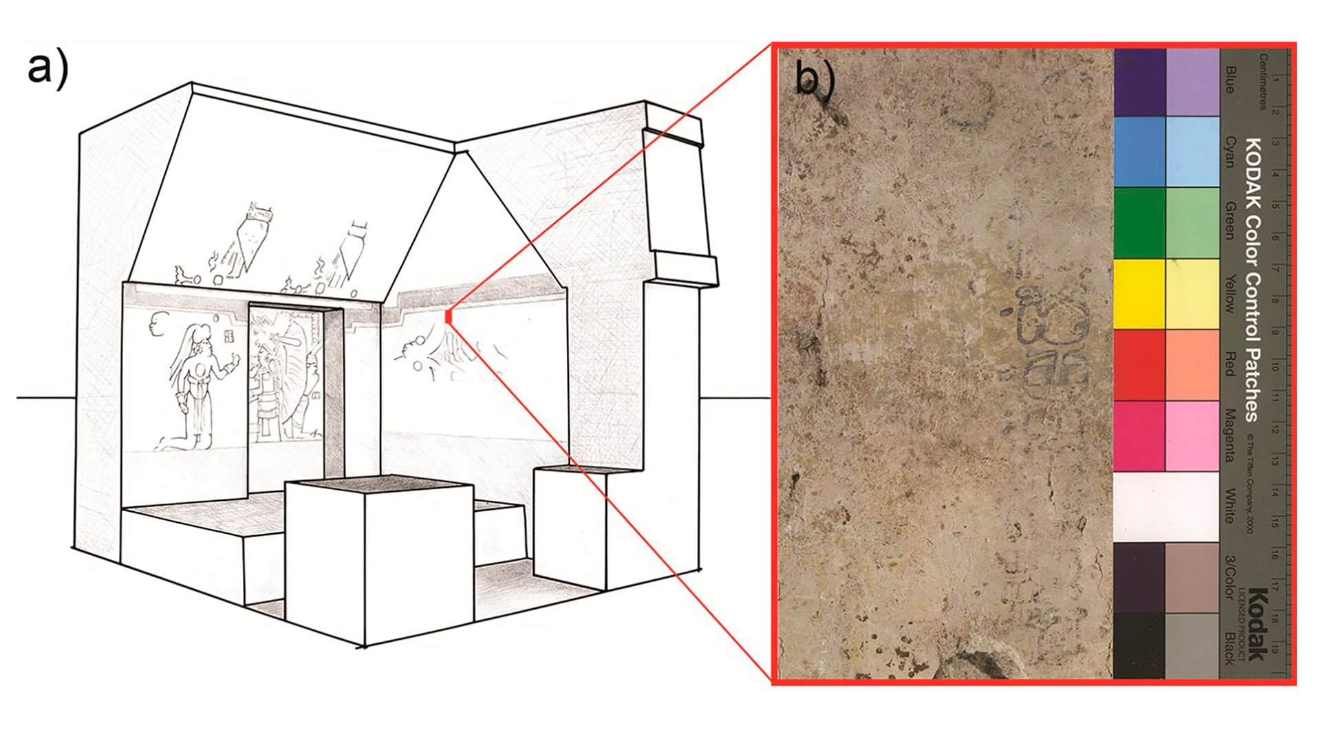 El estudio del sitio arqueológico de Xultún, en Guatemala, reconstruyó un texto matemático grabado en la Estructura 10K-2 para investigar su contenido y autoría./Antiquity
