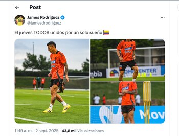 Post de James Rodríguez en