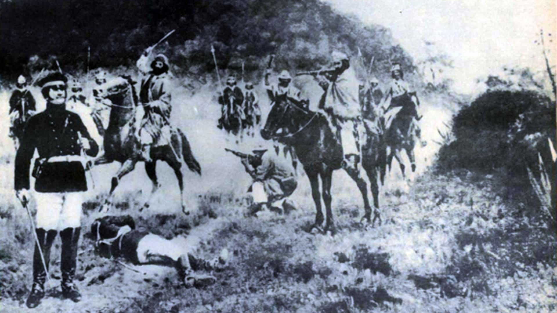 Recreación de Francisco Fortuny del momento en el que Paz fue capturado
