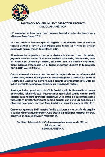 América anunció la incorporación de
