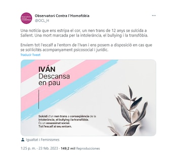 Tuit del Observatorio contra la