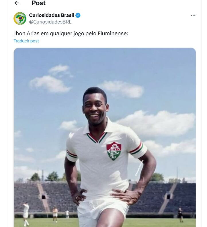 Jhon Arias comparado con Pelé - crédito redes sociales