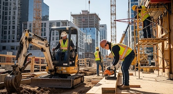 En una concurrida obra de