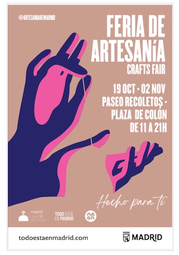 Cartel del VIII Mercado de Artesanía de Madrid en su edición de otoño. (Ayuntamiento de Madrid)