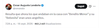 Cesar Augusto Londoño cuestionó investigación de Daniel Coronell - crédito @cesaralo/X