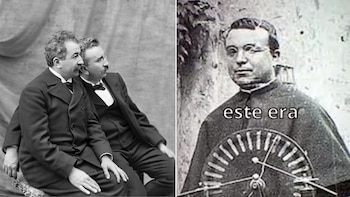 Los hermanos Lumière y el sacerdote Mariano Díez (Wikimedia Commons, @undatopati)