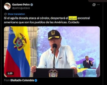 Petro hablando sobre el jaguar