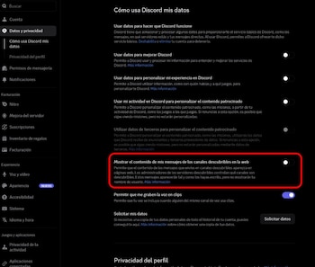 Usuarios de Discord pueden desactivar la opción para que sus mensajes se muestren en Google. (Discord)