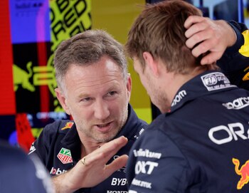 El cuestionado Christian Horner durante