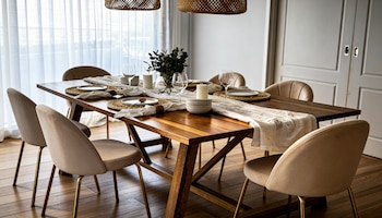 En la iluminación del comedor,