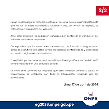 ONPE responde ante denuncia de Willax donde se vio que votos electorales fueron dejados en basurero