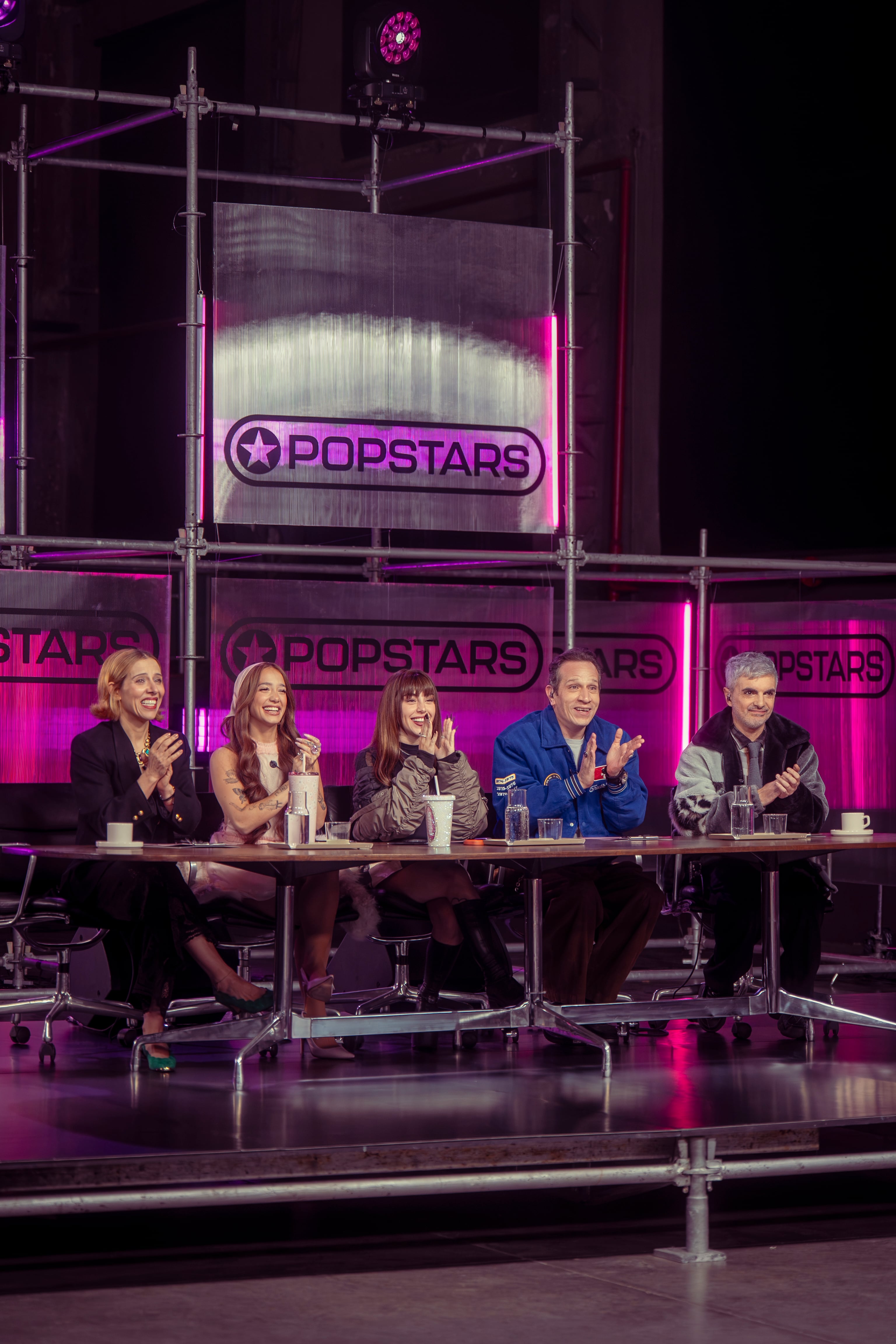 Ángela Torres, Nicki Nicole y el productor mexicano Charlie García, al frente de un jurado junto a Miranda!, invitados de las audiciones grupales (Adrián Díaz Bernini, Prensa Telefe)