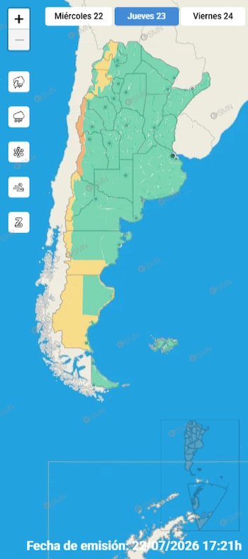 Mendoza y San Juan enfrentarán desde el jueves un nuevo temporal de nieve con alerta naranja y acumulados que pueden llegar al metro y medio