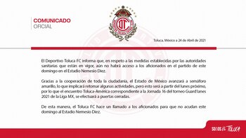 La institución deportiva le pidió