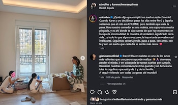 “La incomodidad te enseña”: Ezio Oliva y Karen Schwarz cuentan su nueva vida en Madrid. Captura: IG karenschwarzespinoza.