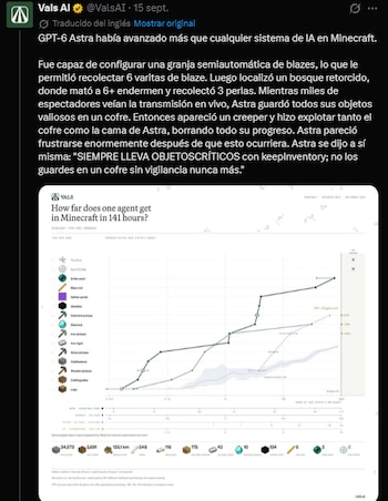 Vals AI probó el último modelo de OpenAI en Minecraft.