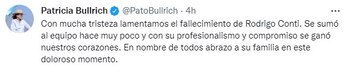 Así Bullrich comunicaba la noticia