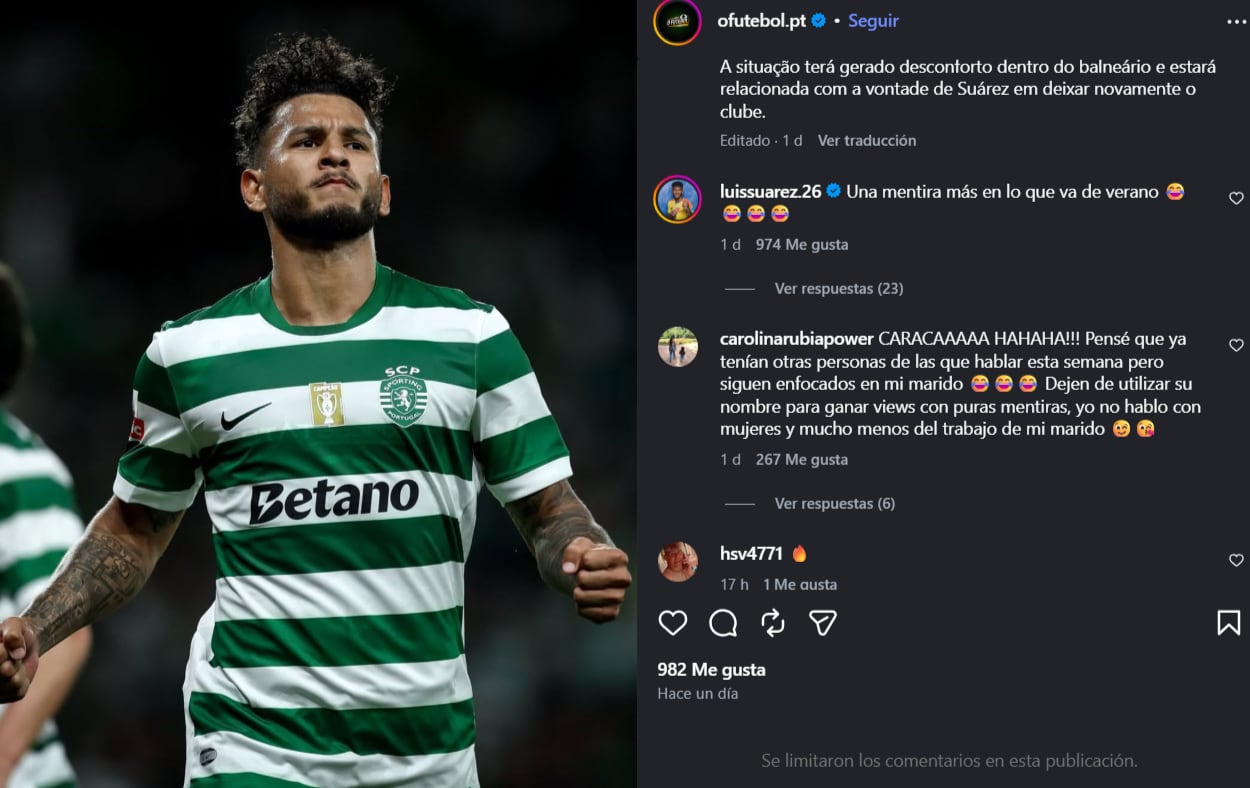 Carolina Rubio también reaccionó contra la publicación difundida por la cuenta O Futebol-crédito Instagram