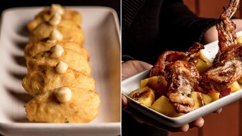 Buñuelos de bacalao y conejo