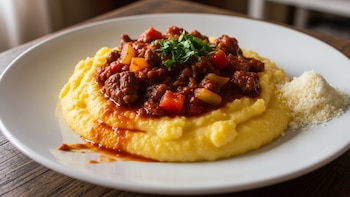 Receta de polenta con tuco, rápida y fácil