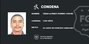 César Alfredo Romero Chávez, cabecilla de la MS-13 hallado culpable por 24 homicidios agravados, entre ellos el de Carlos Darío Herrera Maldonado (Cortesía: FGR).