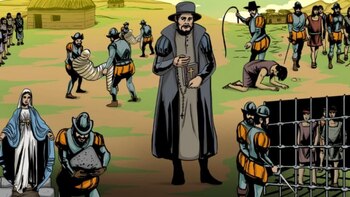 Los misioneros emplearon imágenes religiosas,