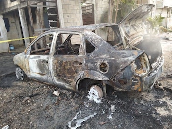 Así quedó el vehículo luego