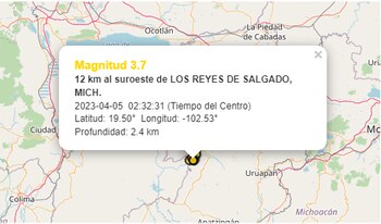 Sismo en Michoacán, 5 de
