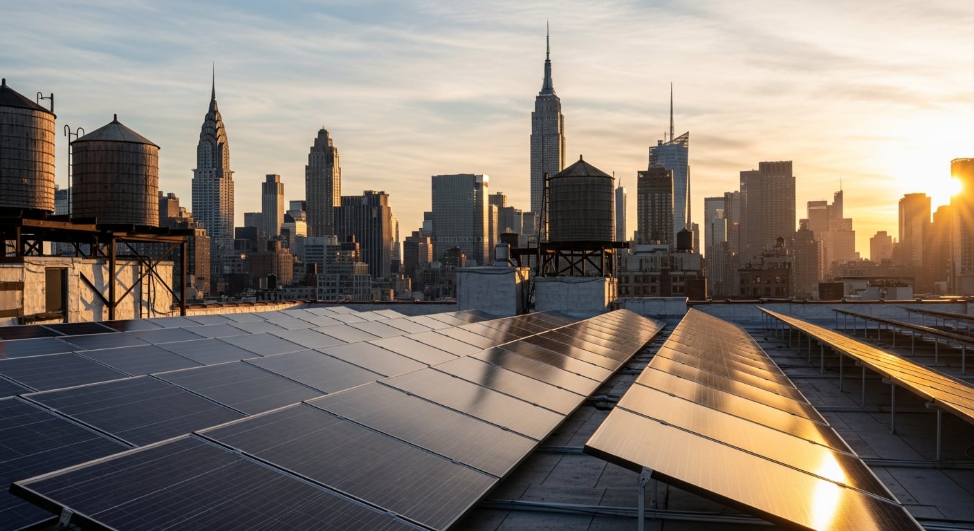 La Legislatura del estado de Nueva York aprobó la ley SUNNY, que permite a los residentes instalar pequeños paneles solares enchufables en ventanas o balcones sin autorización previa de la empresa eléctrica. (Imagen Ilustrativa Infobae)