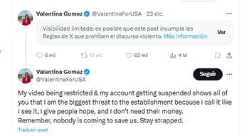 La candidata Valentina Gómez se