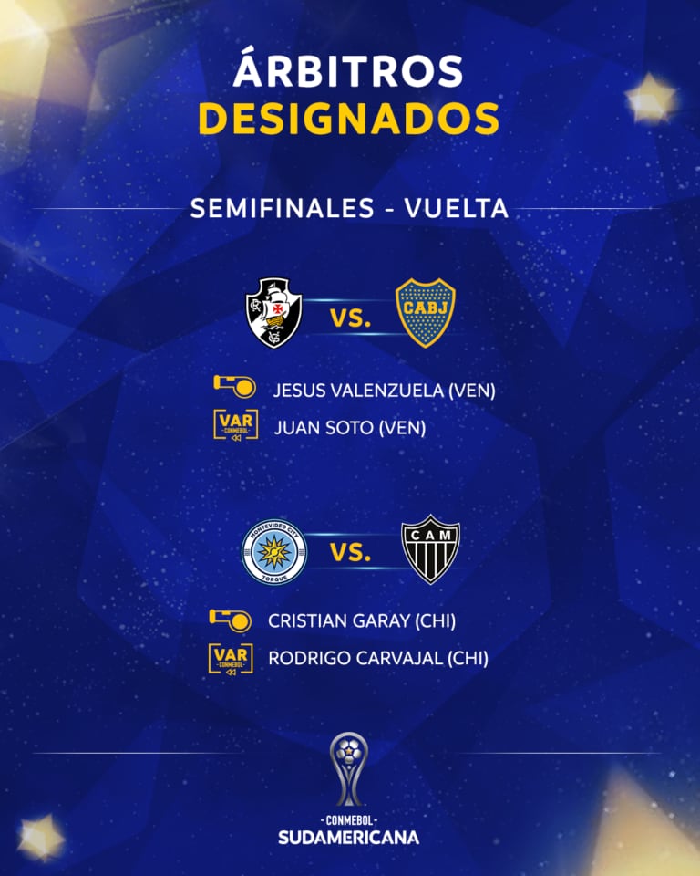 Se confirmaron los árbitros de las revanchas de semifinales de la Copa Sudamericana ((Créditos: Conmebol))