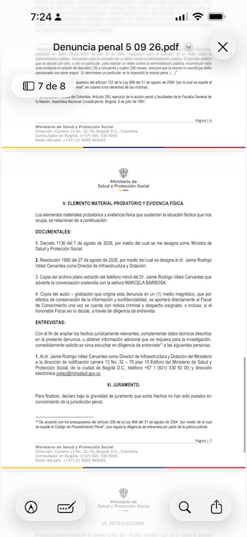 Ana María Vesga, titular de la cartera, denunció un audio que alude a pagos y manejo de recursos del erario público - crédito @darcyquinnr/X