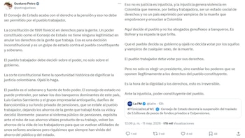 Petro calificó una decisión del Consejo de Estado como un “golpe de Estado contra el pueblo constituyente”. - crédito @petrogustavo/X