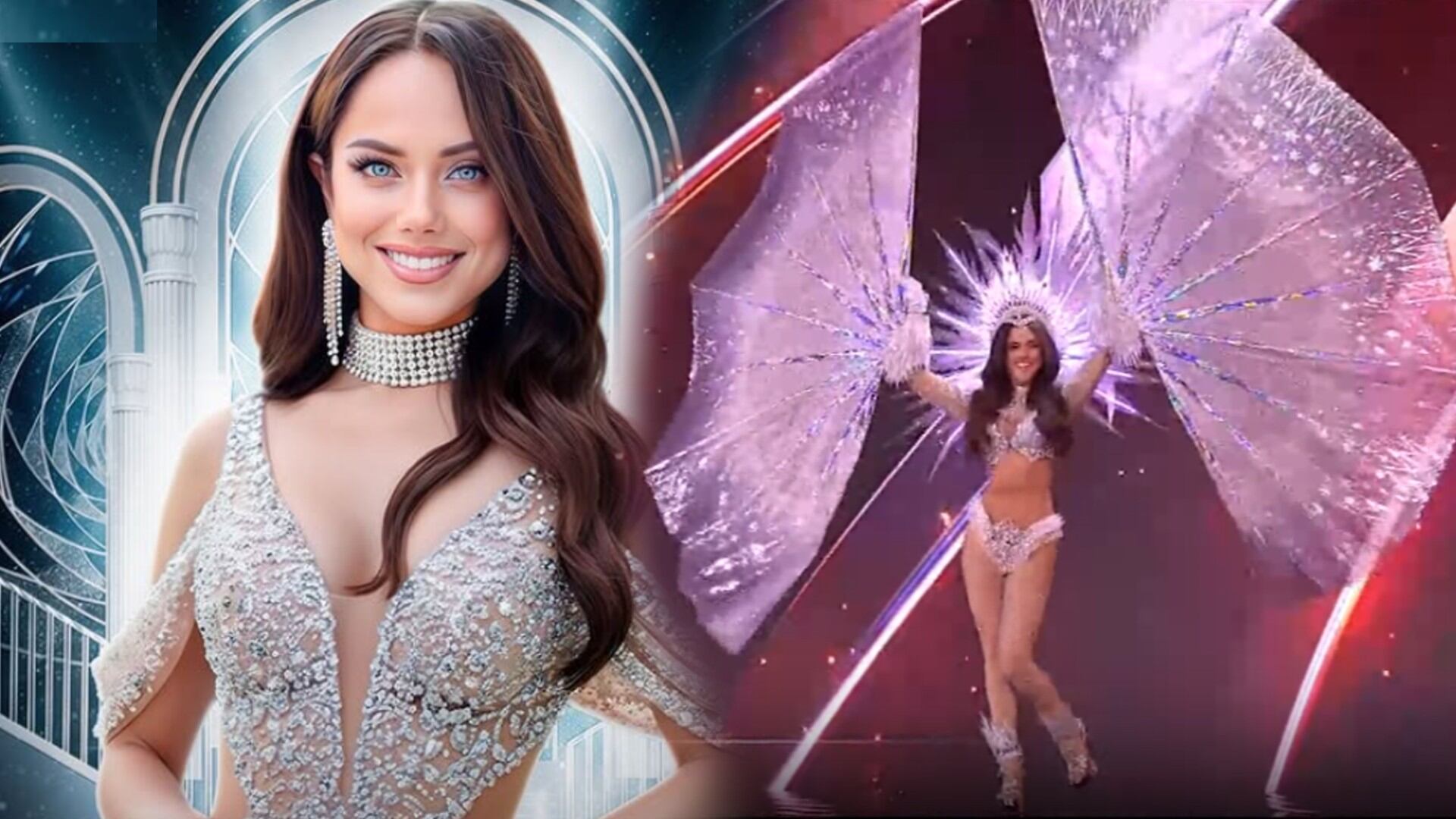 Miss Perú 2025 arrasa en la pasarela con un majestuoso traje típico inspirado en el Apu Huascarán. Infobae Perú / Captura TV - Miss Grand YouTube
