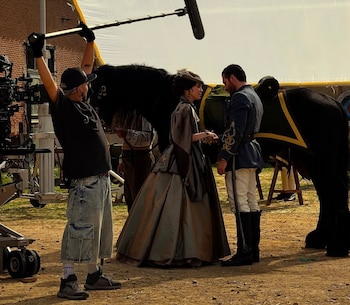 Belinda en el set de